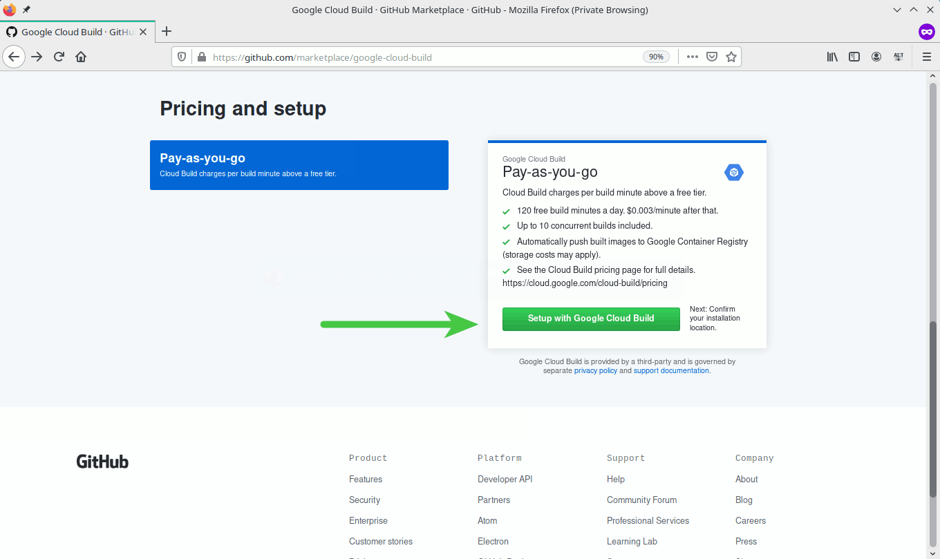 Setup with Google Cloud Build