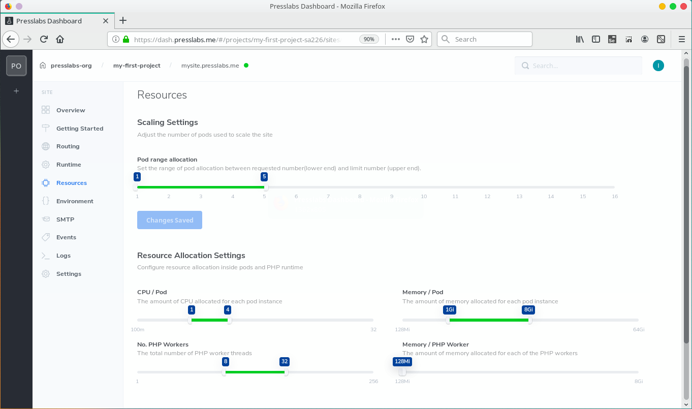 Manage your site's resources