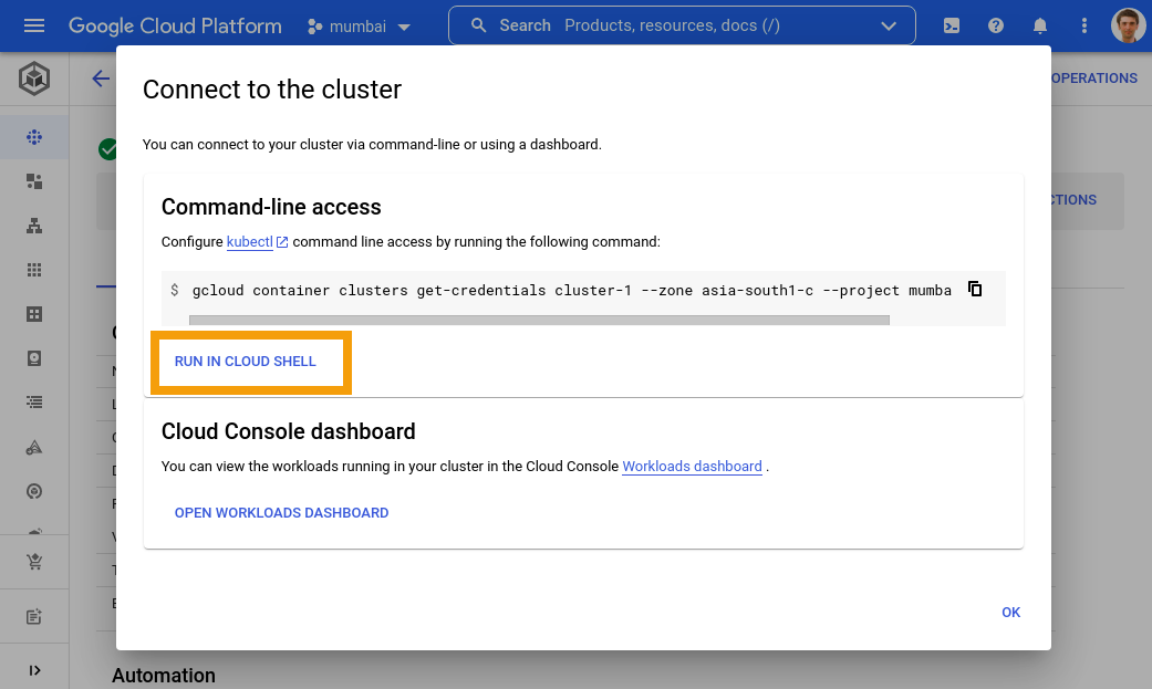 Connect with Cloud Shell