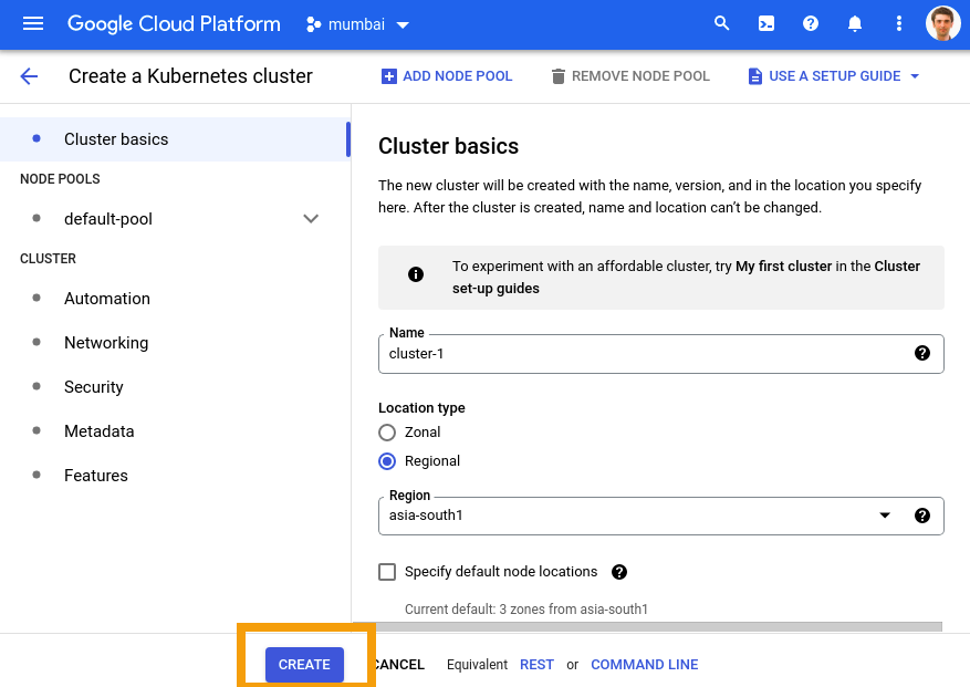 Create Cluster