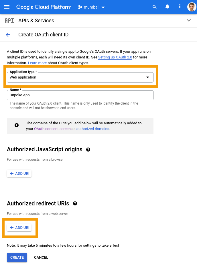 Create Google OAuth Credentials