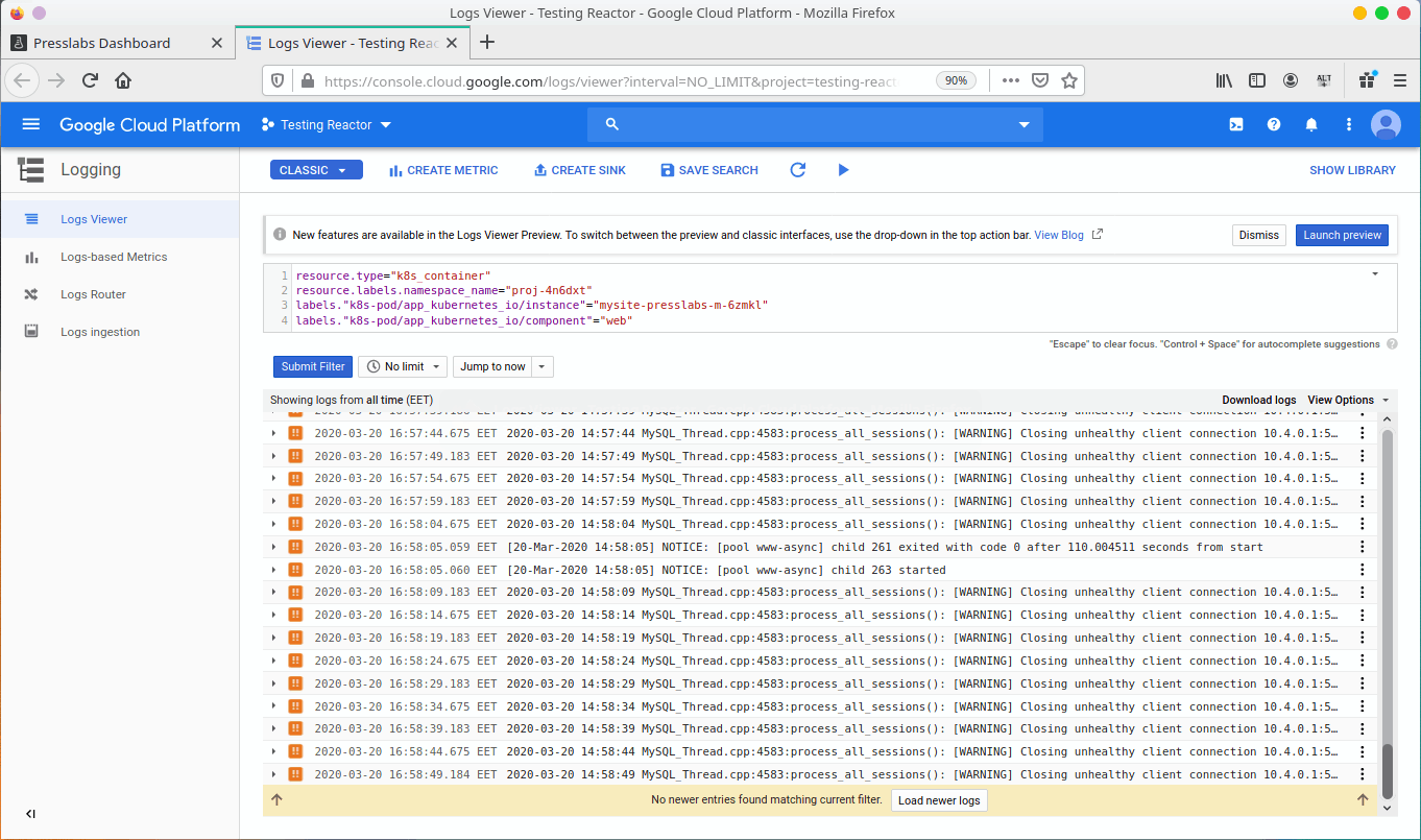 Site logs