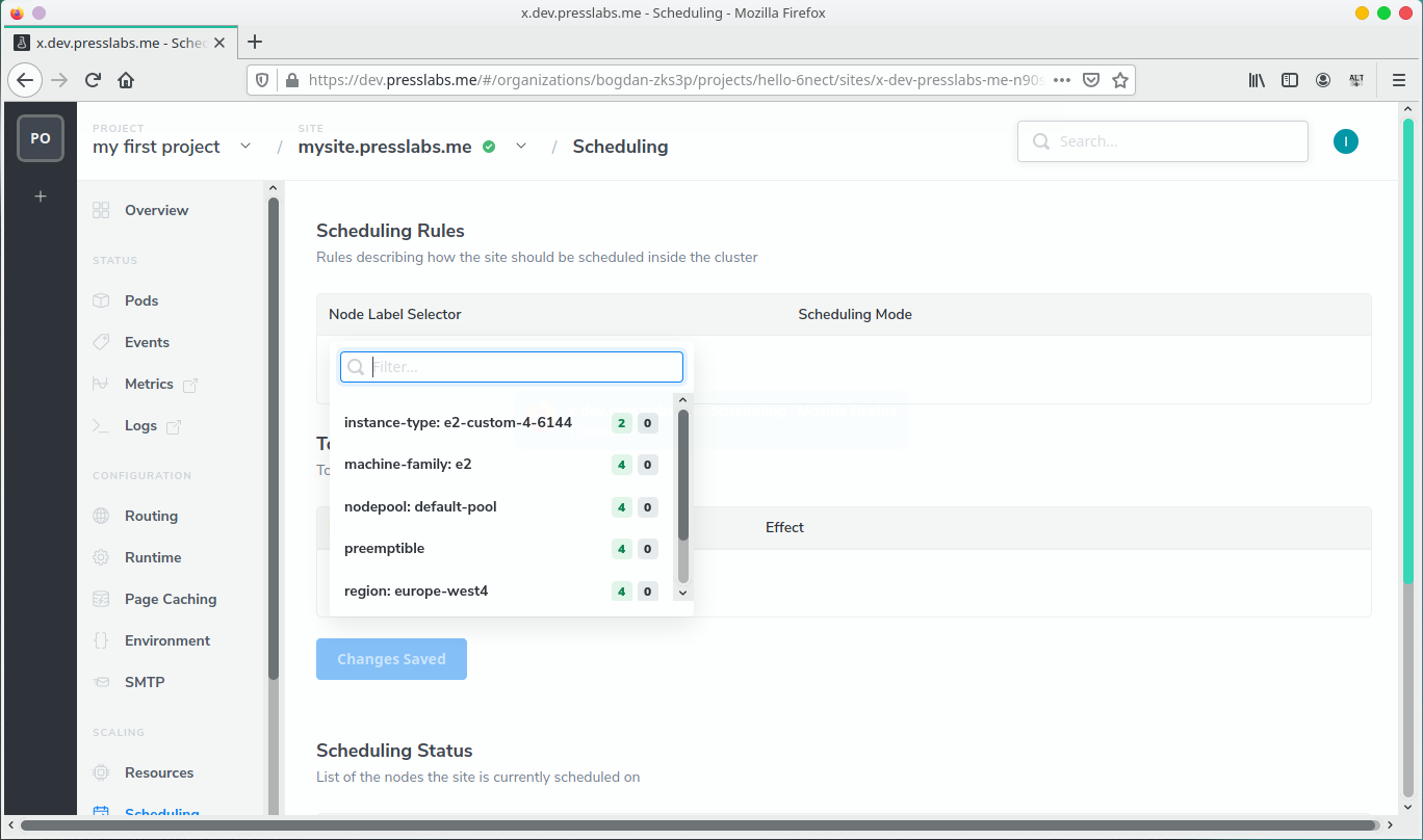 Site Resources WordPress Scheduling Rules