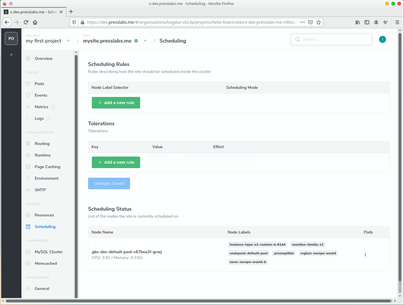 Site Resources WordPress Scheduling Rules